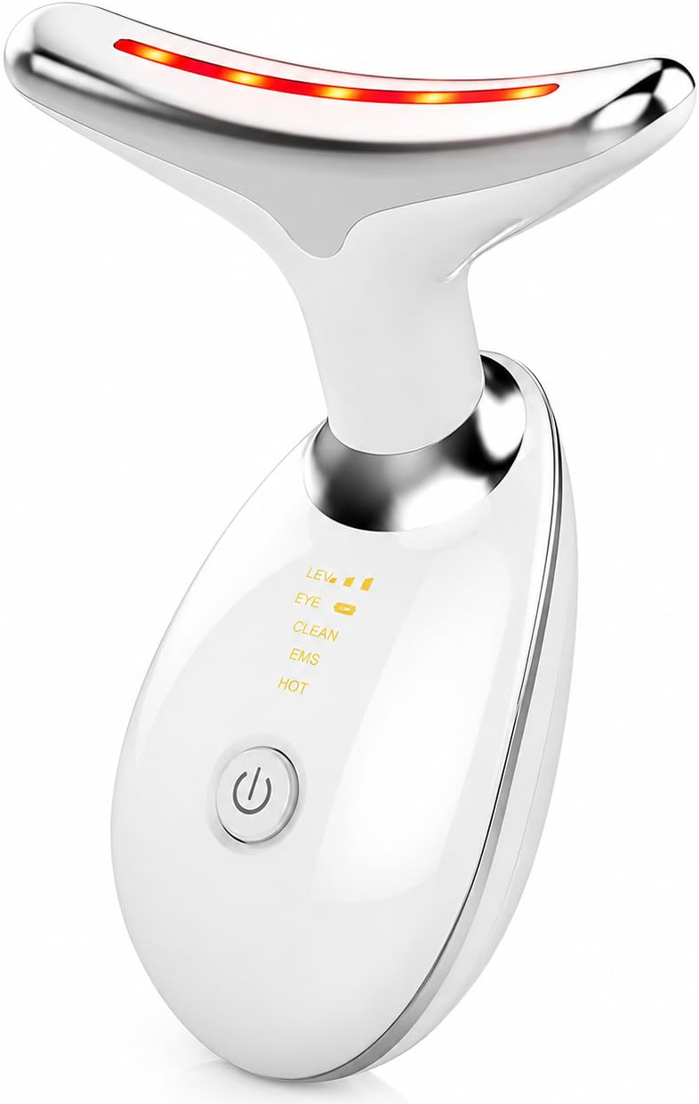 Massageador Facial Elétrico Vibratório com LED e EMS