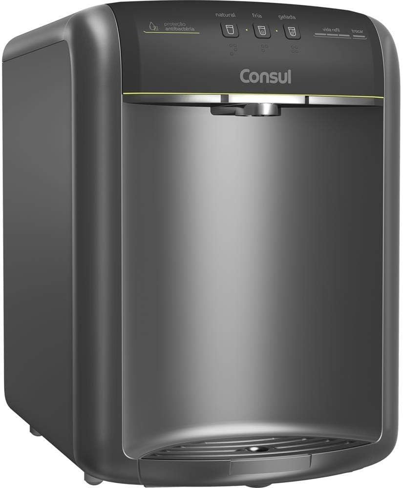 Purificador de água Consul CPB36 com botões natural, fria e gelada e indicador de vida do refil